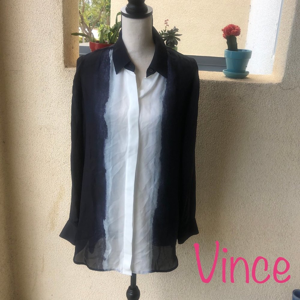 VINCE Silk Button Down, Sz12